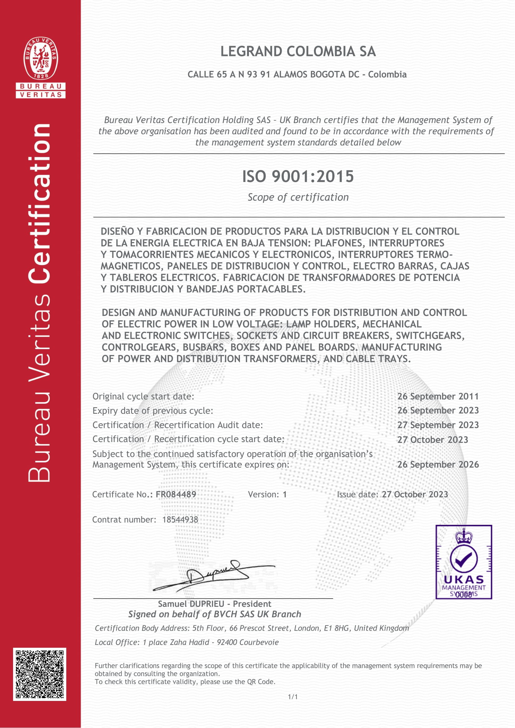 Sistema de Gestión de Calidad ISO 9001:2015